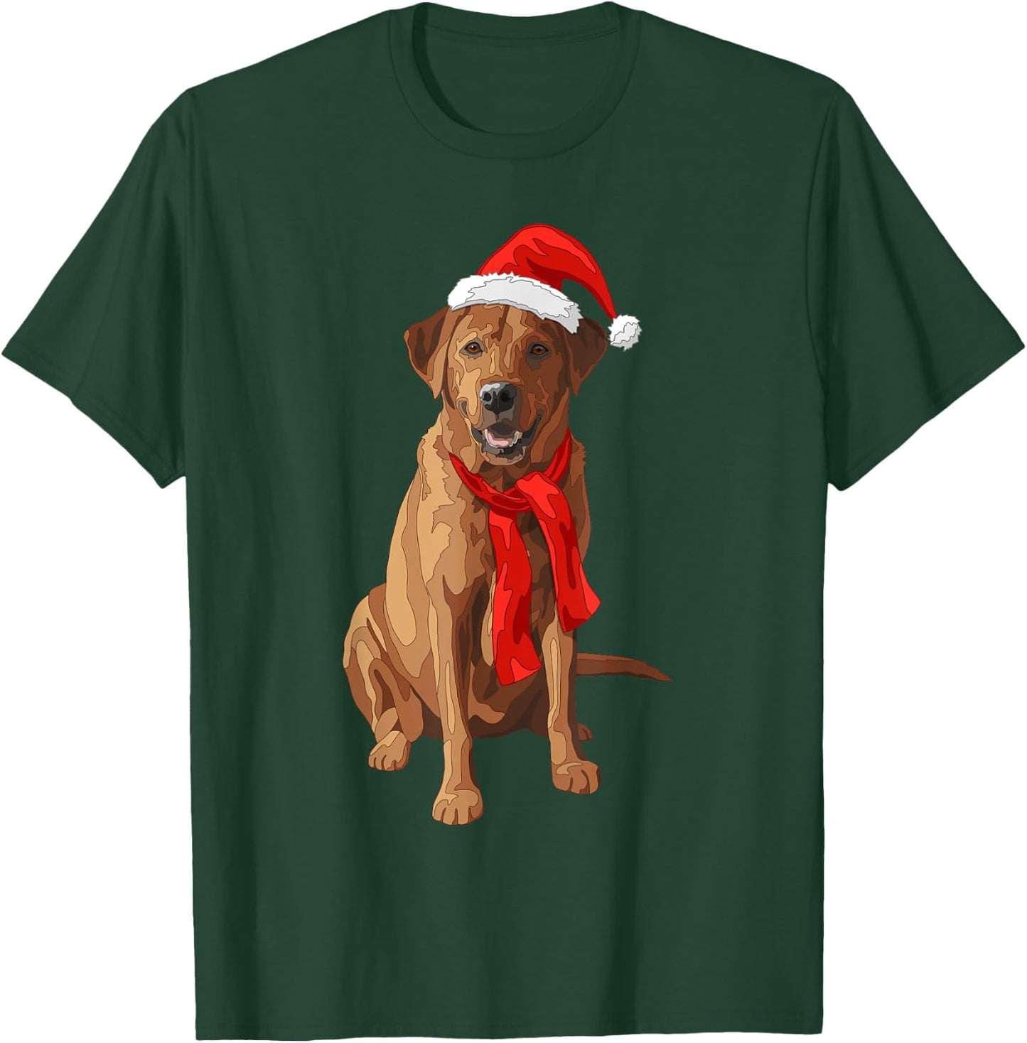 Red Labrador Retriever Dog Christmas Santa Hat Women Kids T-Shirt - T-Shirt | Forest