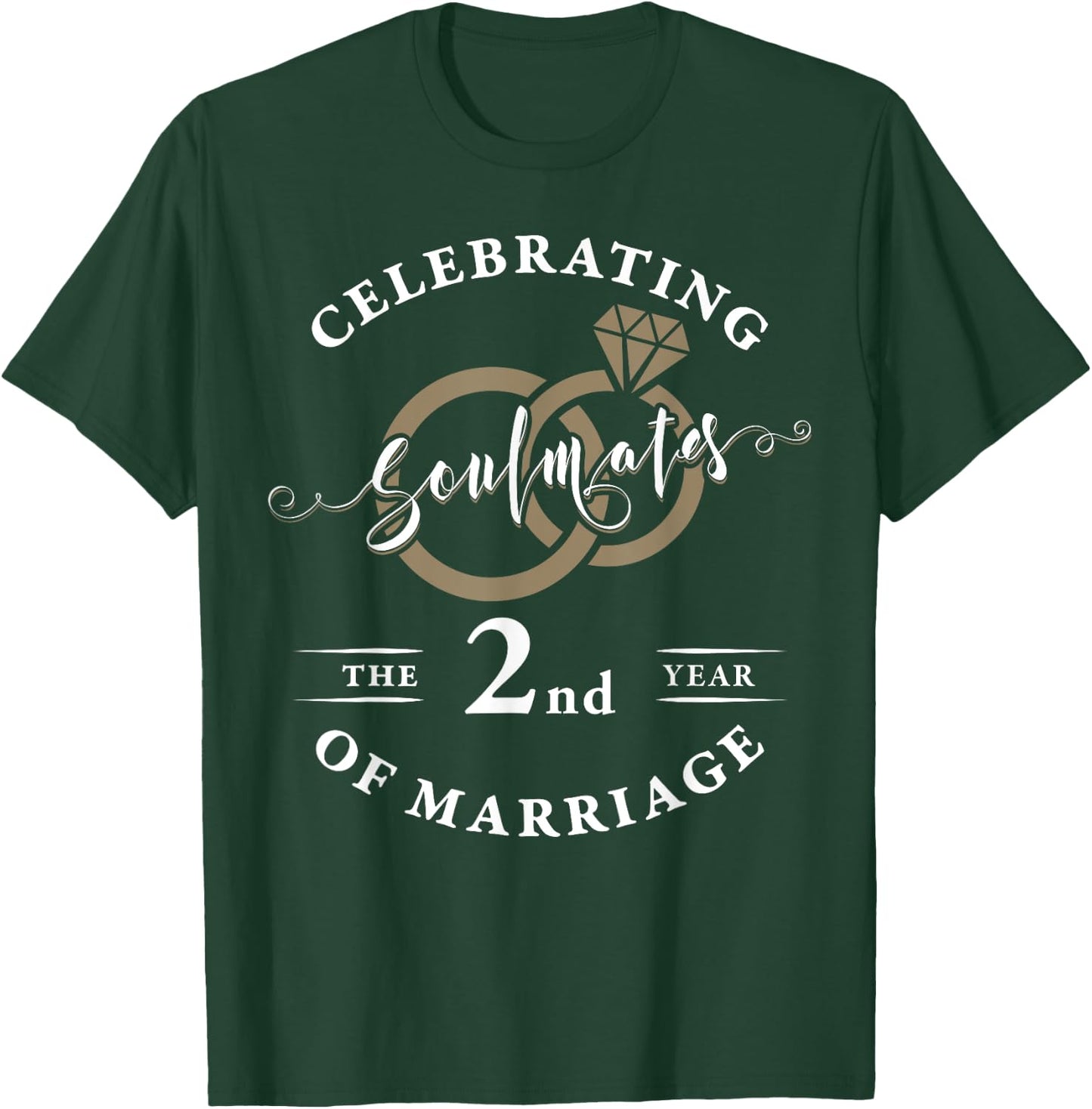 2nd Year Wedding Anniversary 2nd Marriage Couples Matching T-Shirt - T-Shirt | Forest