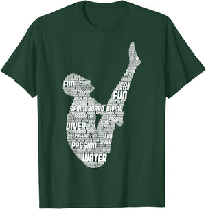 Springboard Diver Springboard Diving Platform Diving T-Shirt - T-Shirt | Forest