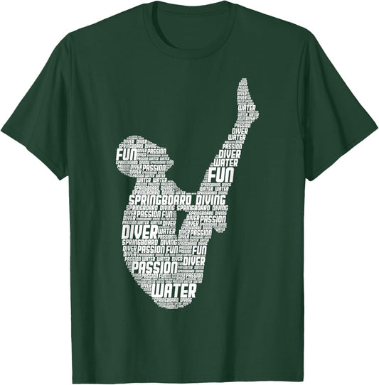 Springboard Diver Springboard Diving Platform Diving T-Shirt - T-Shirt | Forest