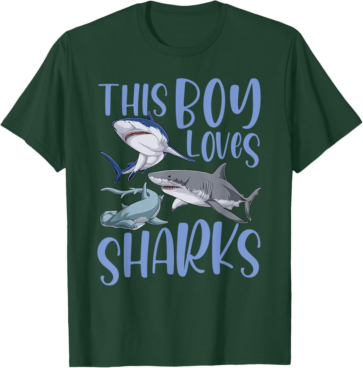 Shark Lover Kids This Boy Loves Sharks T-Shirt - T-Shirt | Forest
