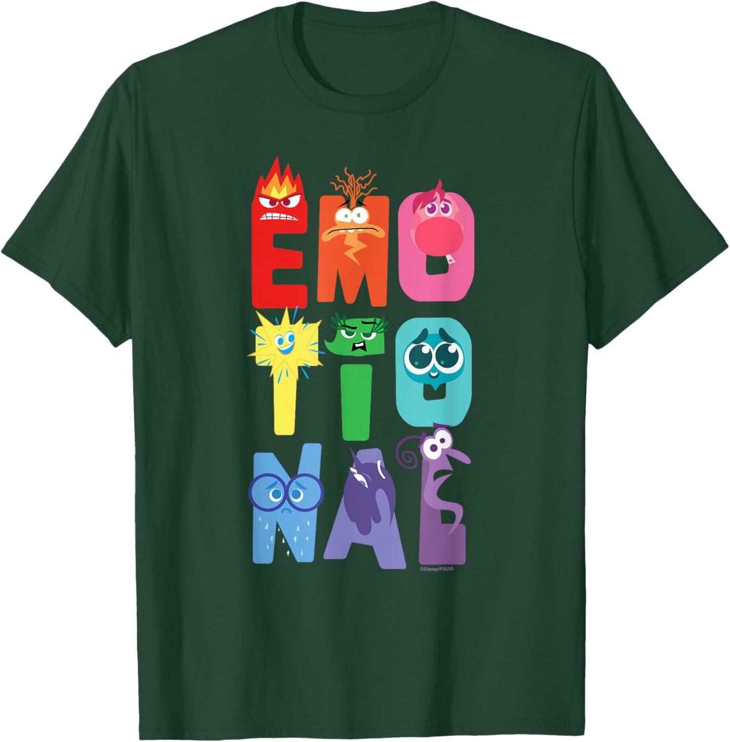 Disney and Pixar’s Inside Out 2 Letter Emotions Emotional T-Shirt - T-Shirt | Forest