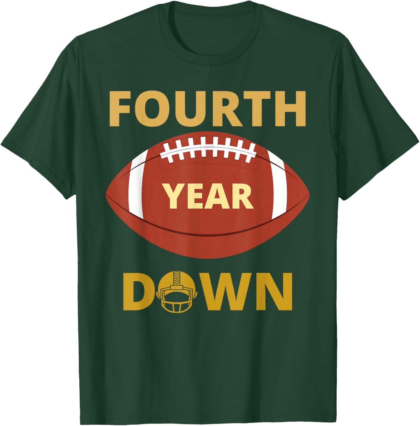 4th Down Football Themed Birthday Party Boys Sports Outfit T-Shirt - T-Shirt | Forest