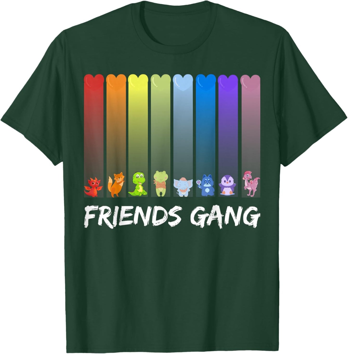 Rainbow Colored, Friends Gang T-Shirt - T-Shirt | Forest