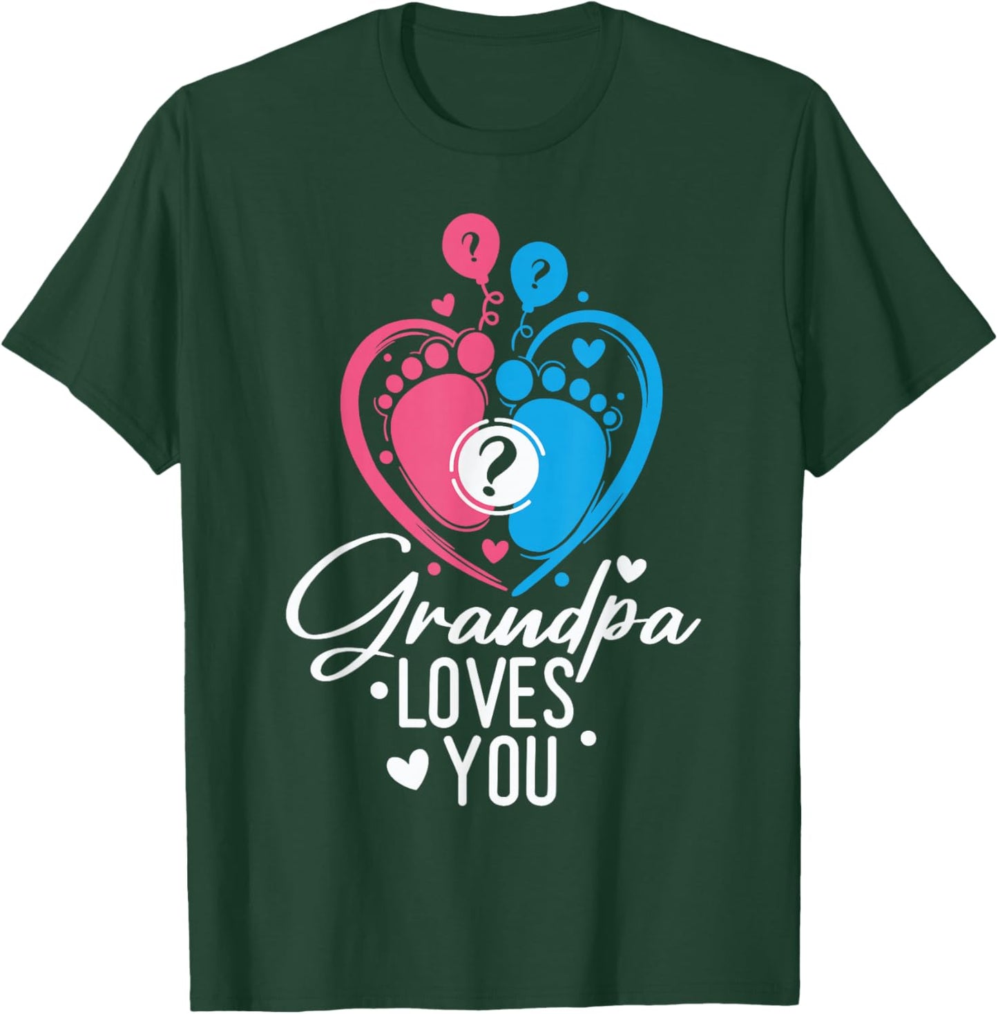 Pink Or Blue Great Grandpa Loves You Baby Gender Reveal T-Shirt - T-Shirt | Forest