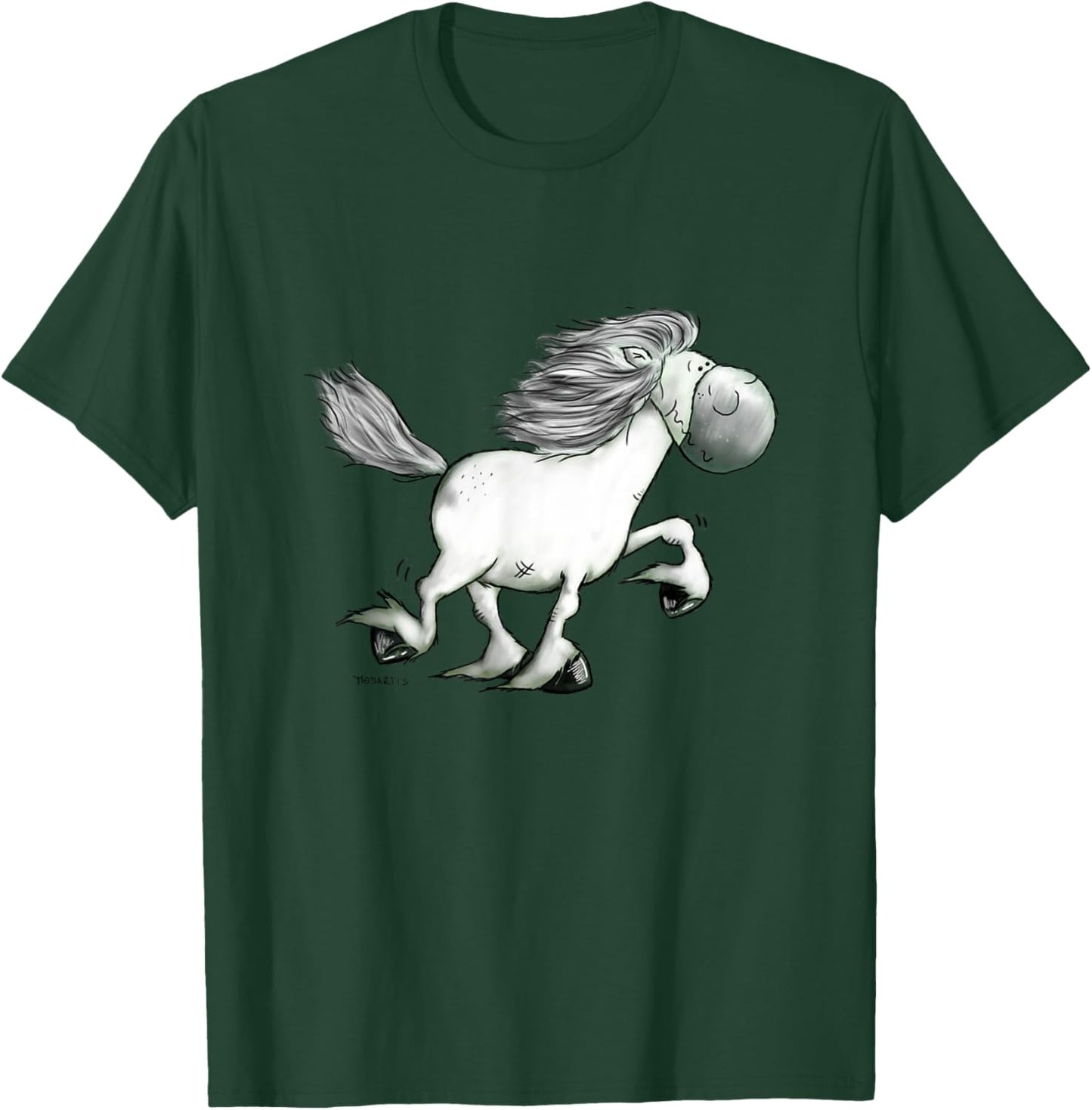 Funny Icelandic Horse Cartoon Gaited Horses Horseback Rider T-Shirt - T-Shirt | Forest