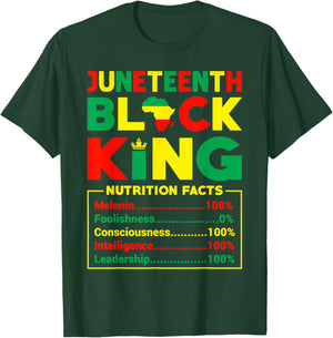 Juneteenth Boy Black King Nutritional Facts Couple T-Shirt - T-Shirt | Forest
