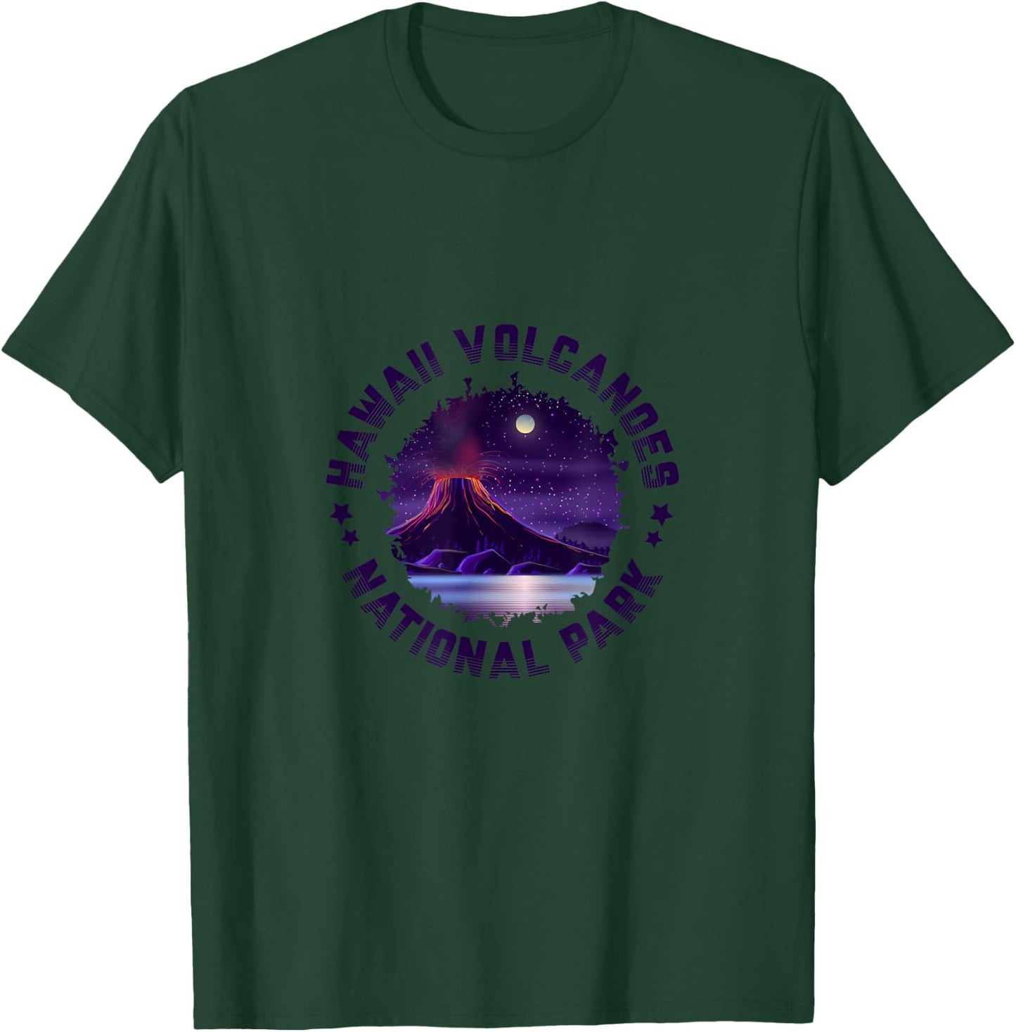 Moonlight Hawaii Volcanoes National Park T-Shirt - T-Shirt | Forest