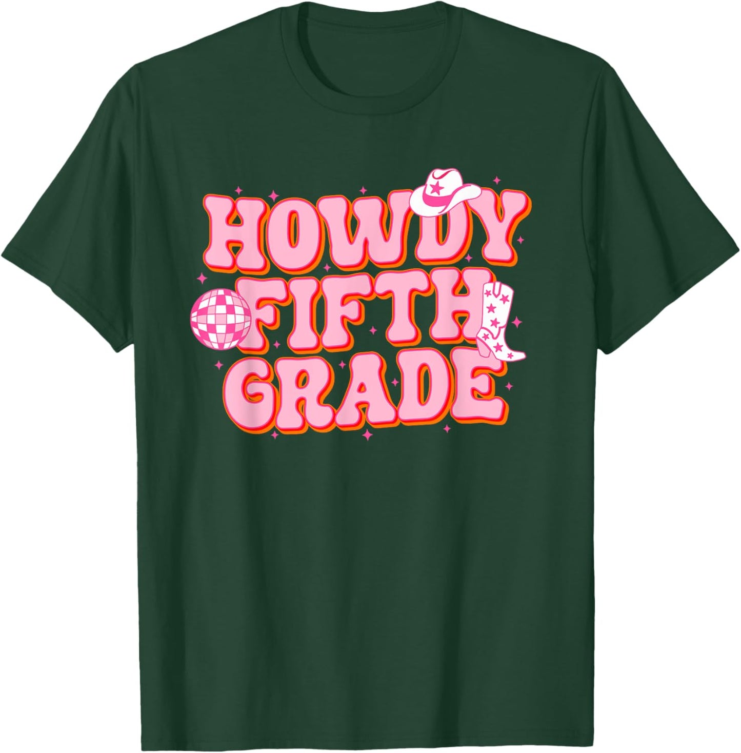Howdy Fifth Grade Cowgirl Teacher 5th Grade Back To School T-Shirt - T-Shirt | Forest