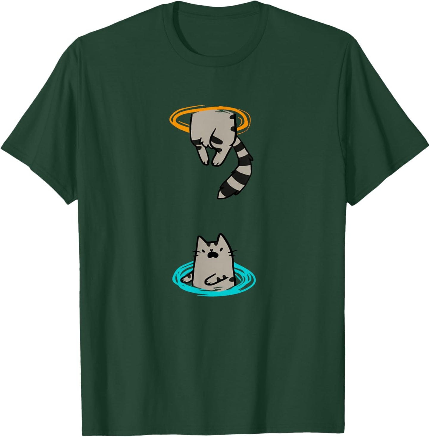 Portal Cat Funny Video Game Animal T-Shirt - T-Shirt | Forest