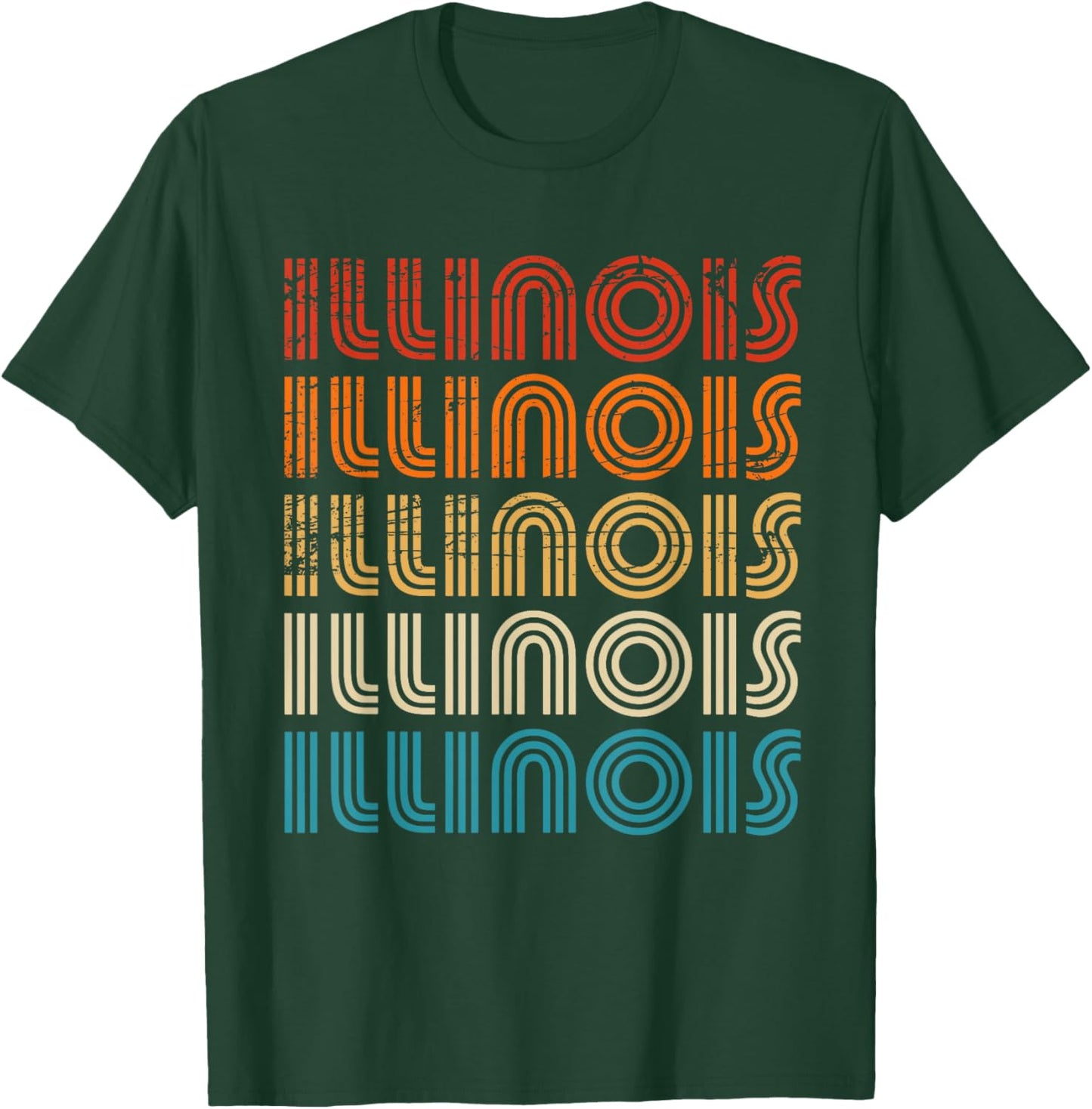 Illinois State Retro Vintage Women Youth T-Shirt - T-Shirt | Forest