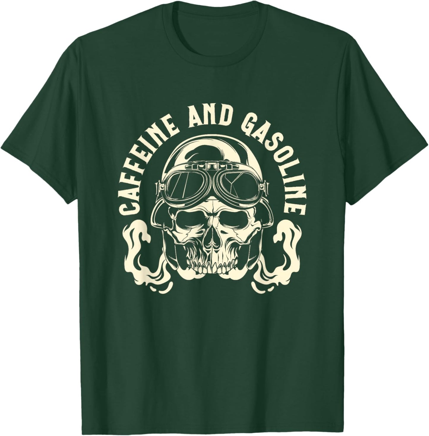 Funny Motorcycle Quote Caffeine And Gasoline T-Shirt - T-Shirt | Forest