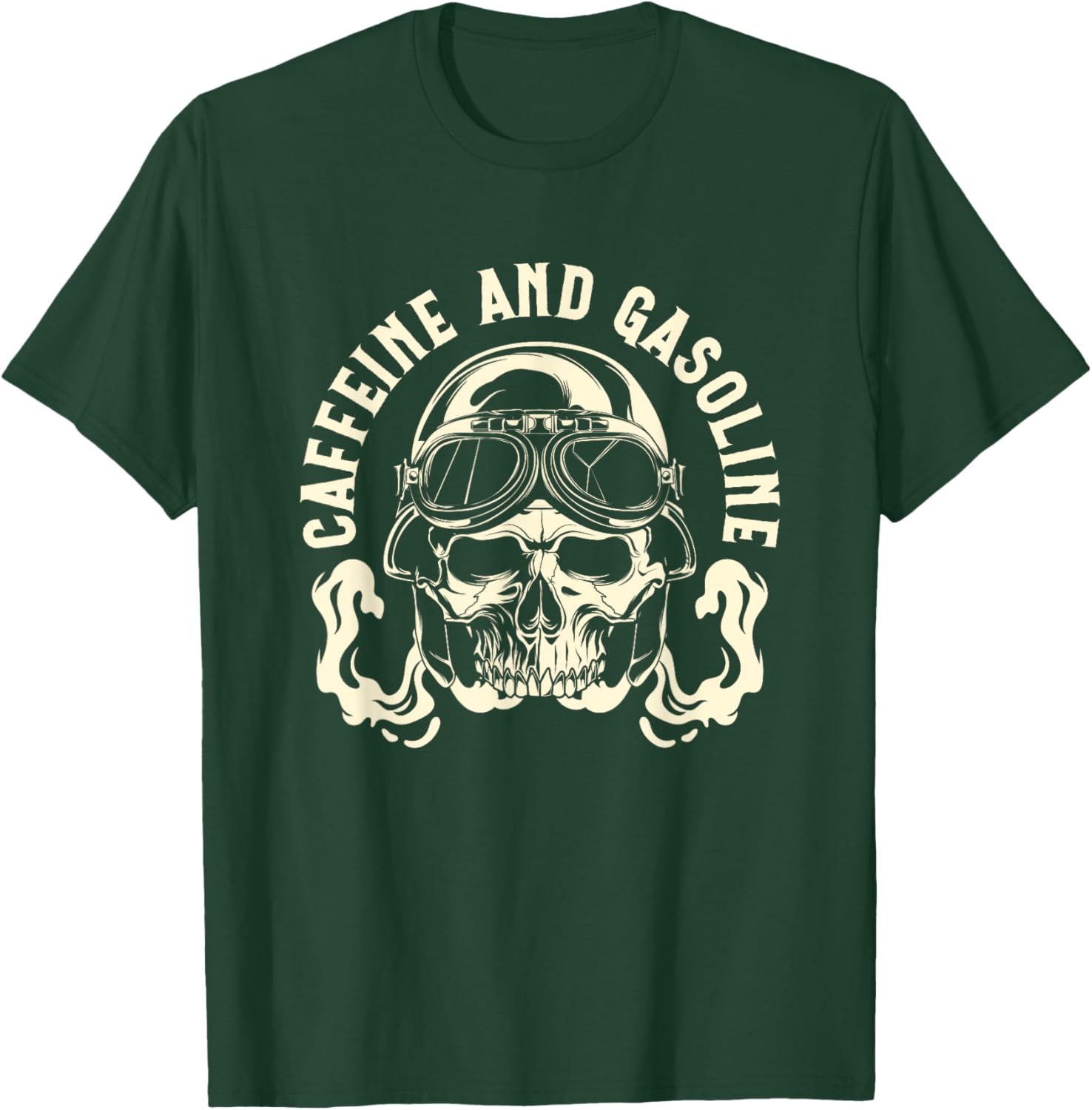 Funny Motorcycle Quote Caffeine And Gasoline T-Shirt - T-Shirt | Forest