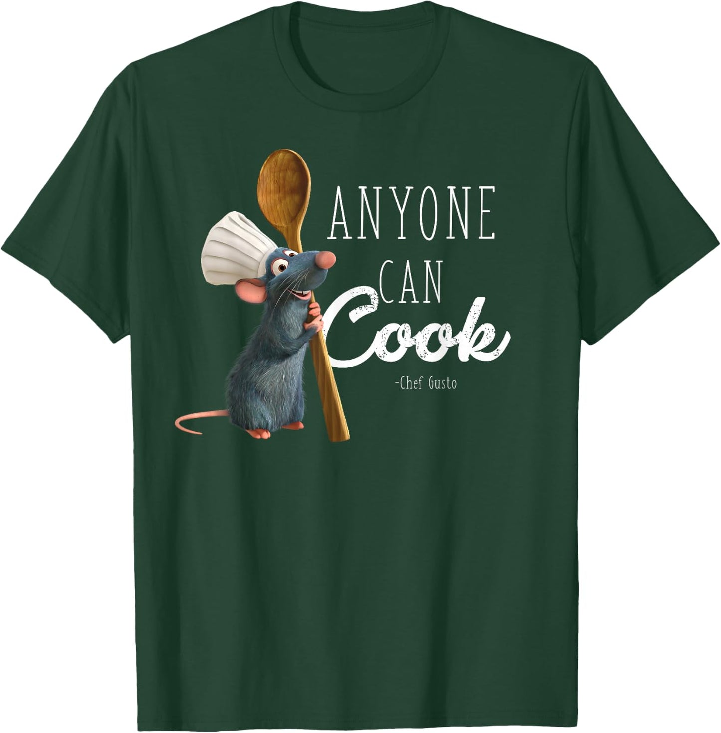 Disney Pixar Ratatouille Remy Anyone Can Cook Quote T-Shirt - T-Shirt | Forest