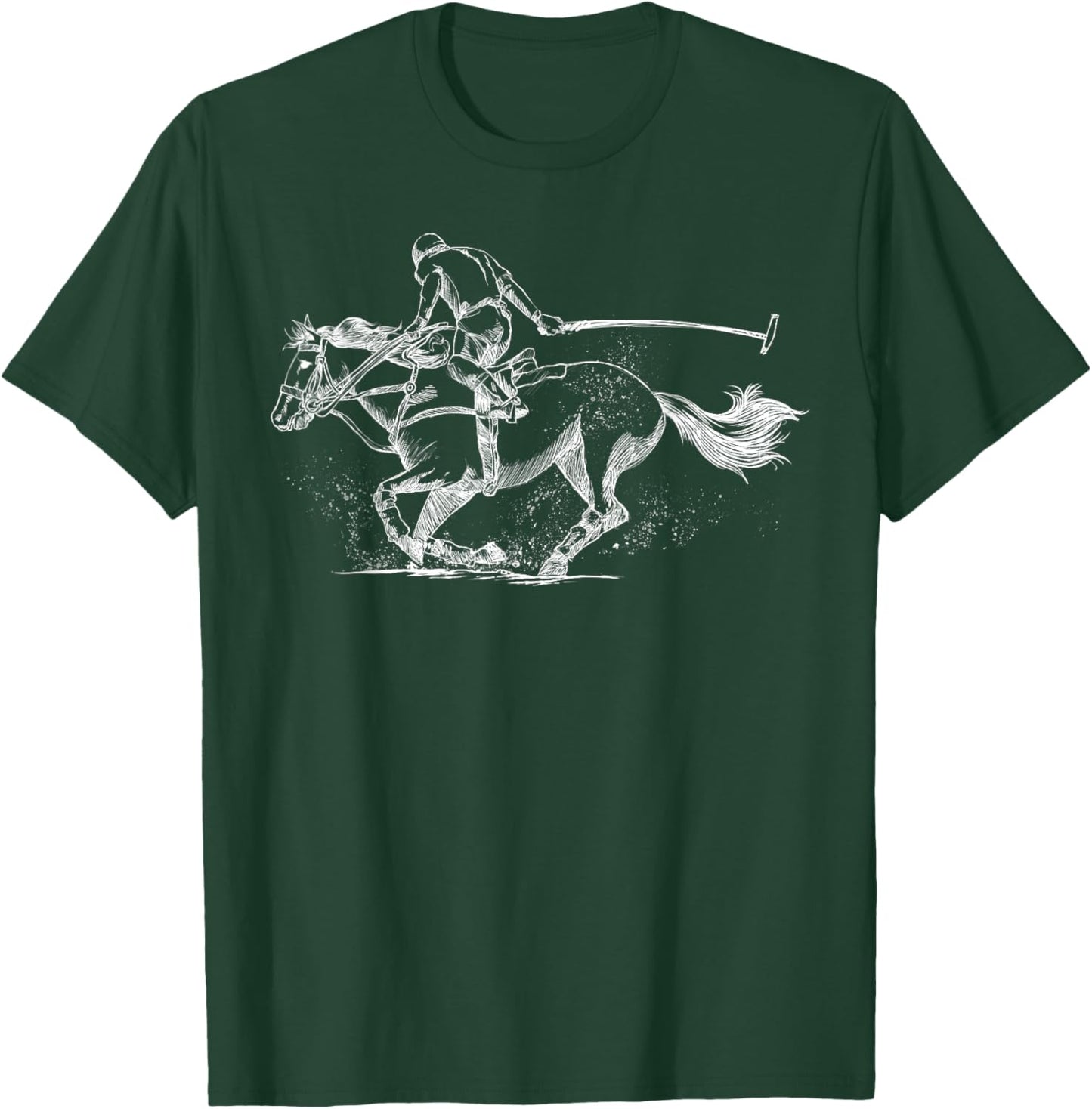 Funny Polo Player Horse Equestrian Sports Gift Women T-Shirt - T-Shirt | Forest