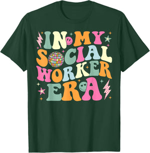 In My Social Worker Era Groovy Social Worker Graduation T-Shirt - T-Shirt | Forest