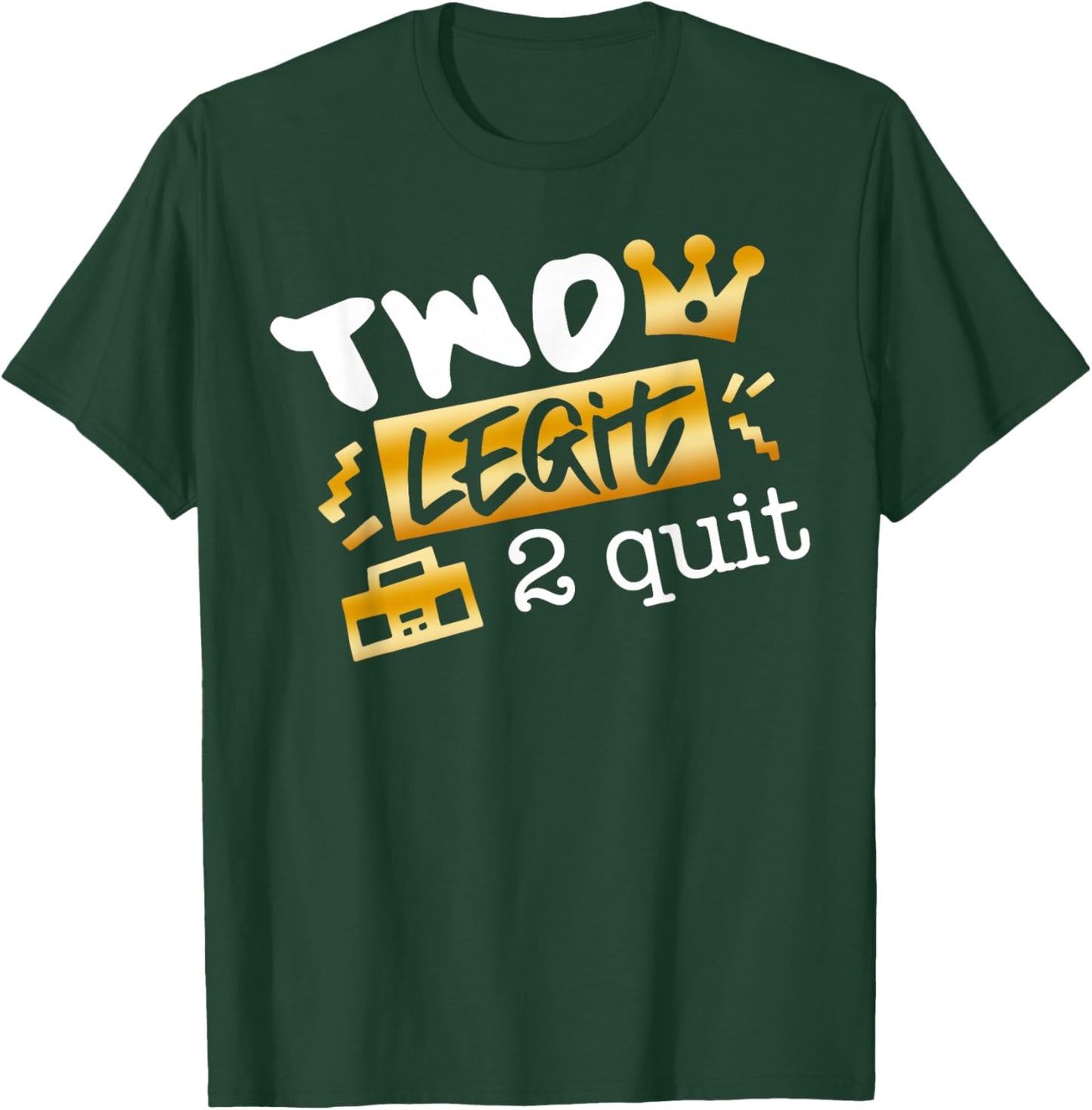 Two Legit To Quit Party Decorations Boy 2nd Birthday Hip Hop T-Shirt - T-Shirt | Forest