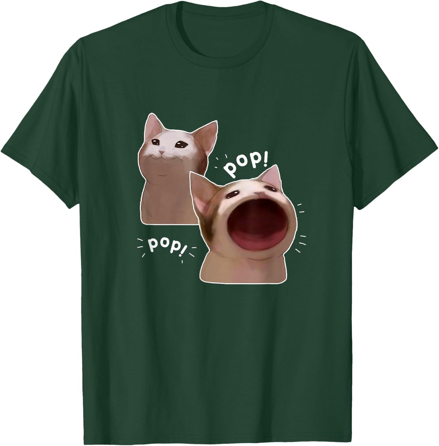 Funny Pop Cat Meme Men Women T-Shirt - T-Shirt | Forest