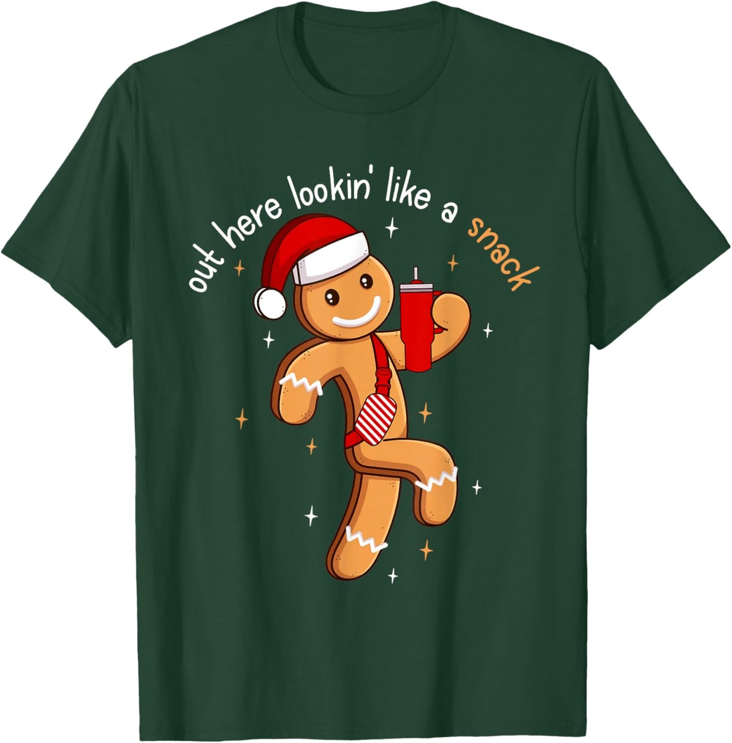 Out Here Looking Like A Snack Funny BouJee Xmas Gingerbread T-Shirt - T-Shirt | Forest