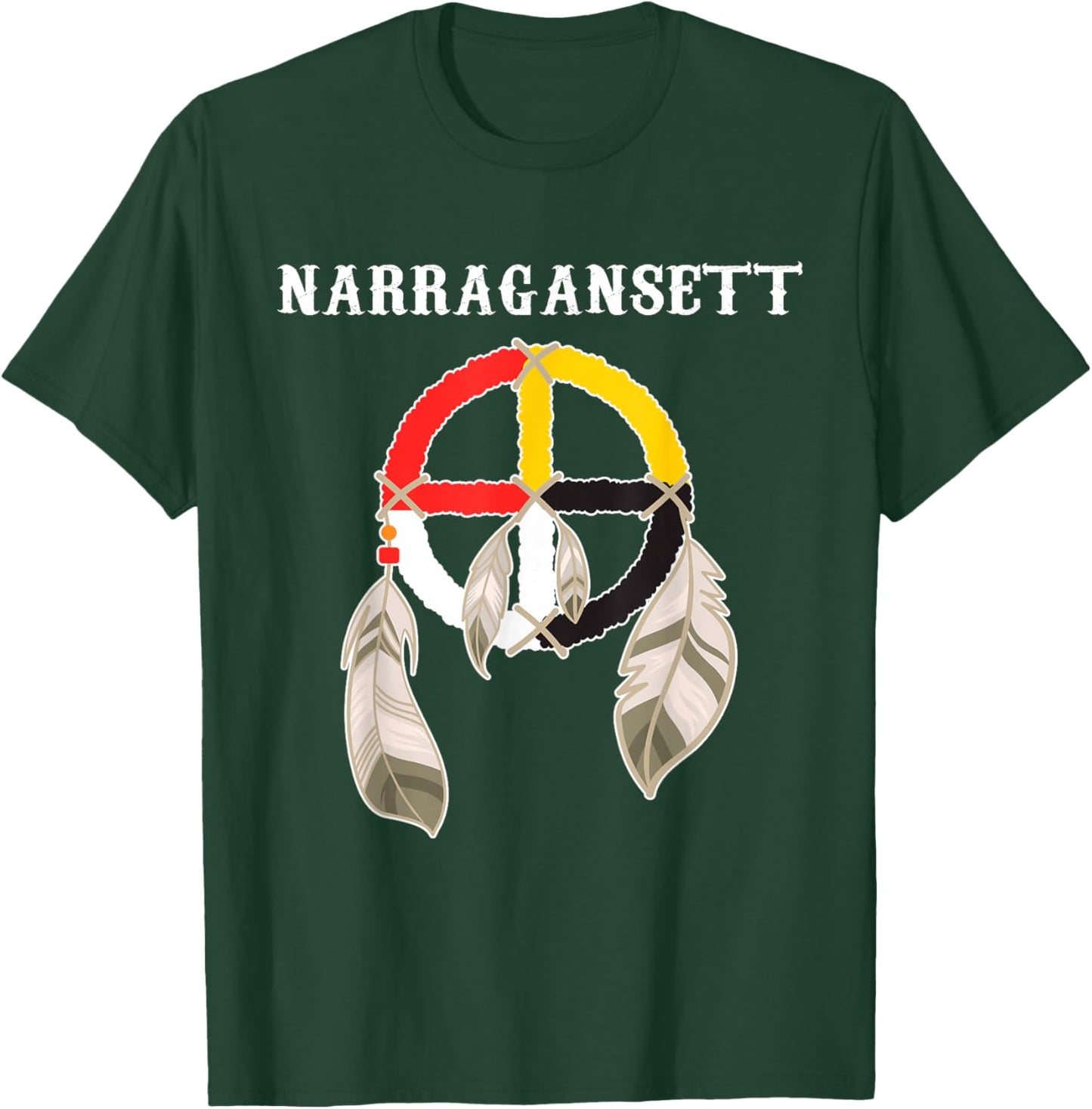 Narragansett Indian Nation Tribe Medicine wheel T-Shirt - T-Shirt | Forest