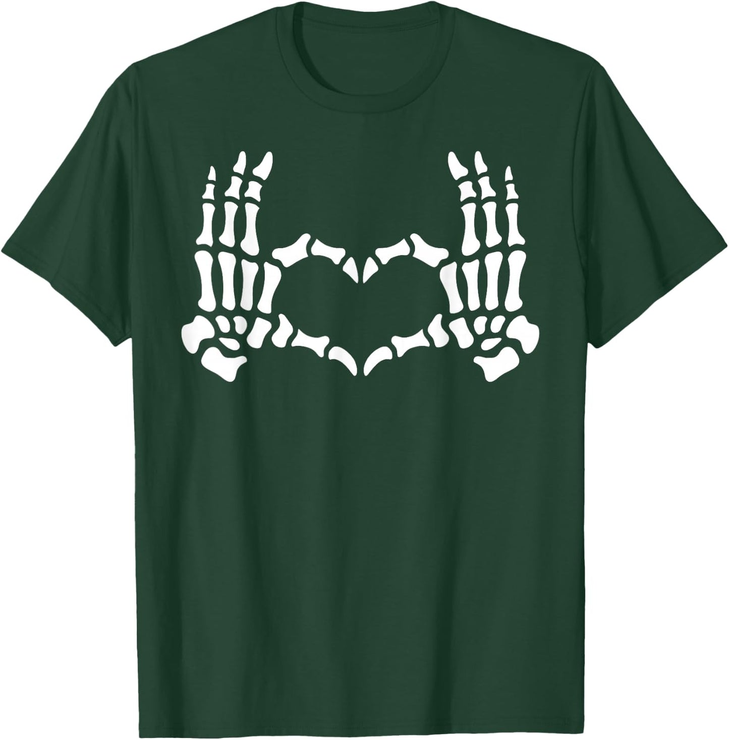 Skeleton Hands Heart Sign Retro Halloween Skeleton Hand Sign T-Shirt - T-Shirt | Forest