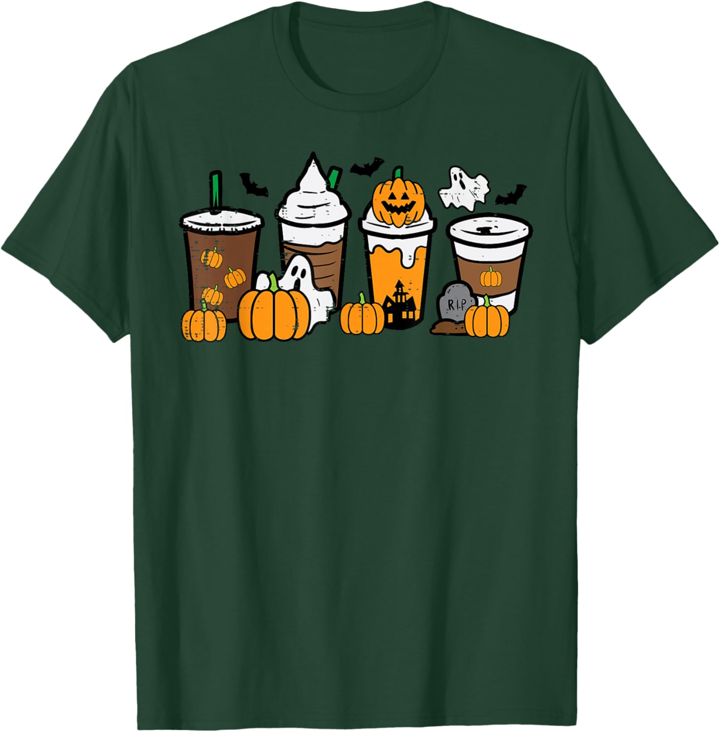 Halloween Coffee Pumpkin Spice Latte Costume Men Women Kids T-Shirt - T-Shirt | Forest