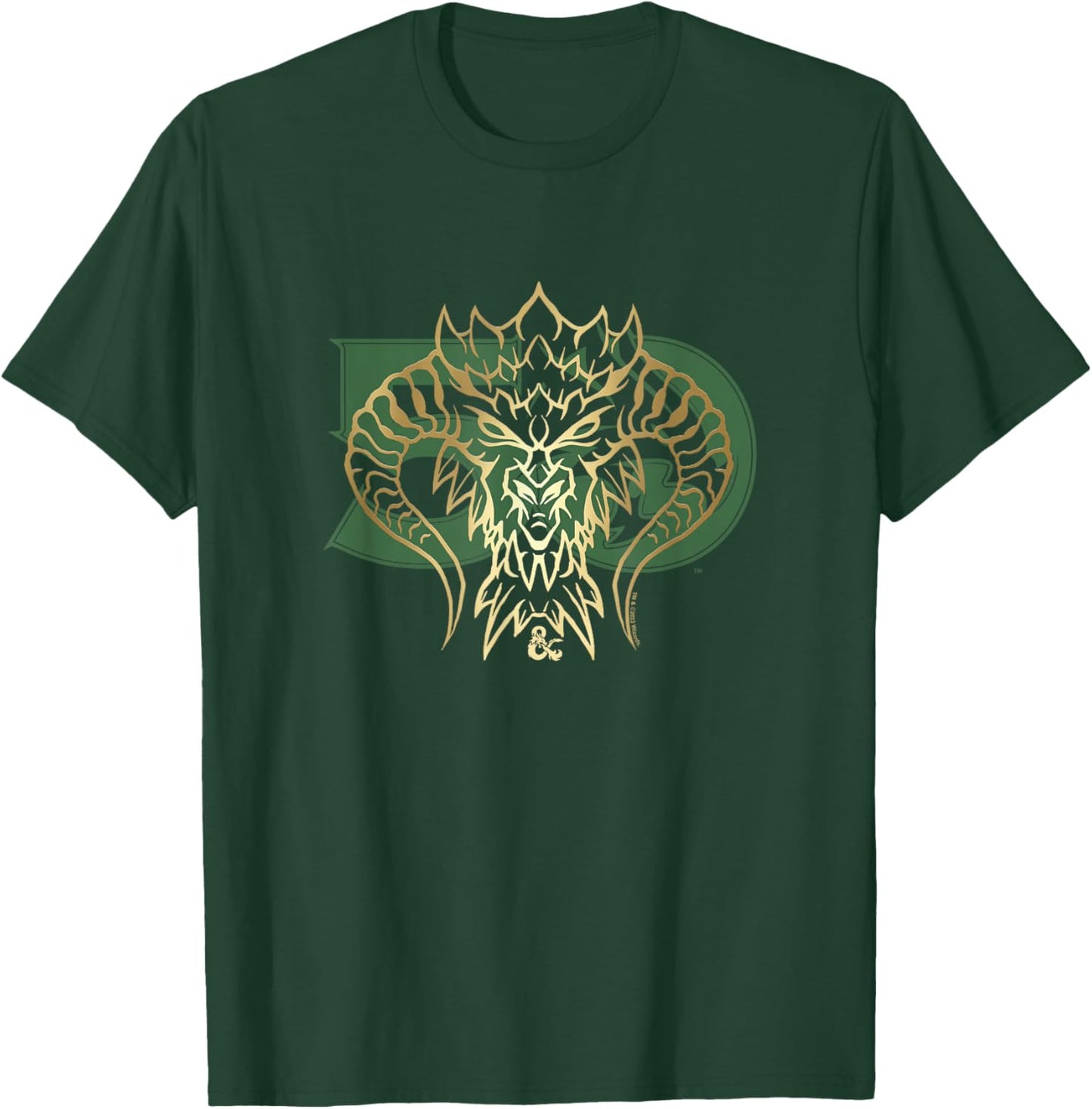 Dungeons & Dragons 50th Anniversary Gold & Green Fur Drake T-Shirt - T-Shirt | Forest
