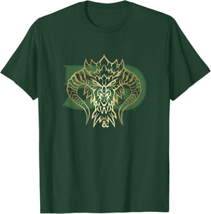 Dungeons & Dragons 50th Anniversary Gold & Green Fur Drake T-Shirt - T-Shirt | Forest