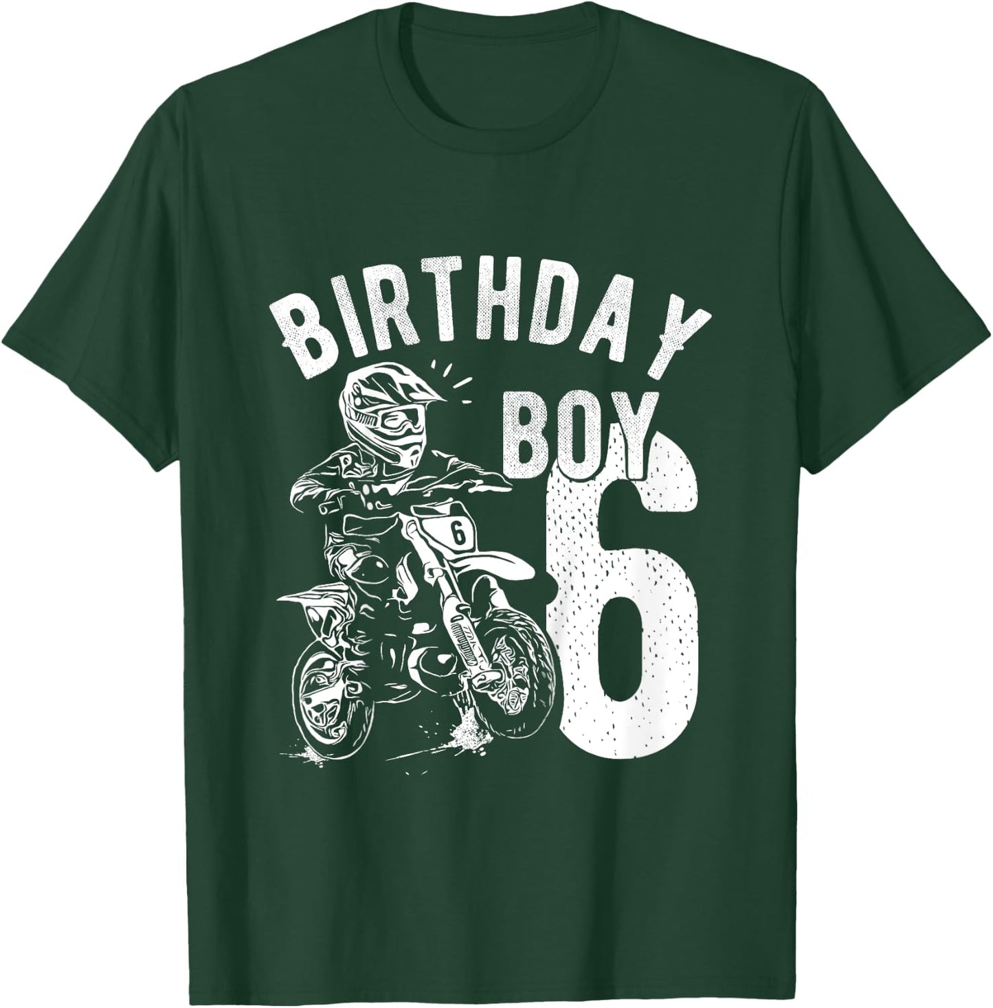 Kids 6 years old kid - Birthday boy - Dirt bike - Motorcycle T-Shirt - T-Shirt | Forest