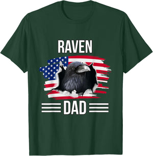 Bird US Flag 4th Of July Father's Day Raven Dad T-Shirt - T-Shirt | Forest