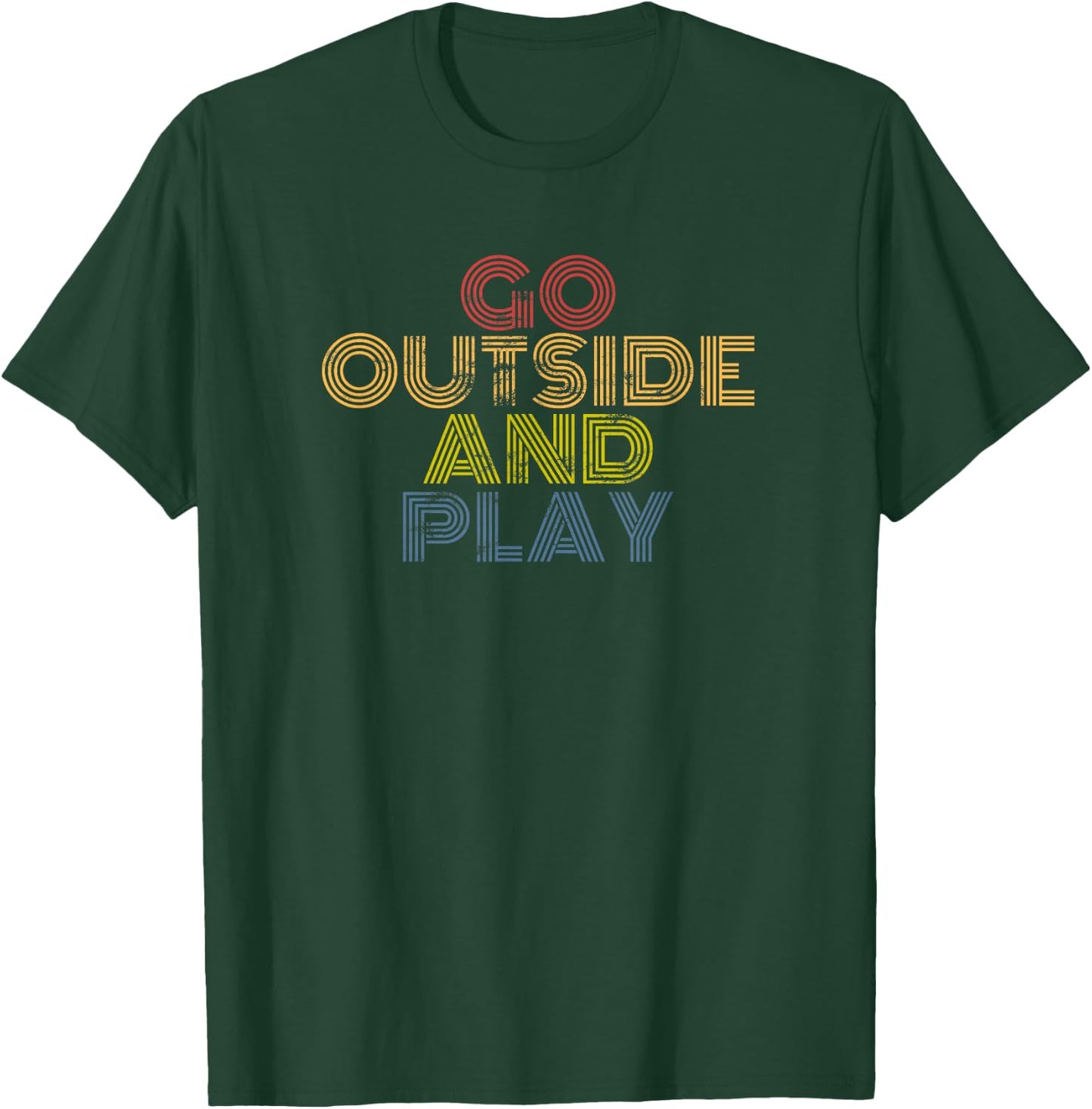 Go Outside And Play Retro Outdoors Summer Graphic T-Shirt - T-Shirt | Forest