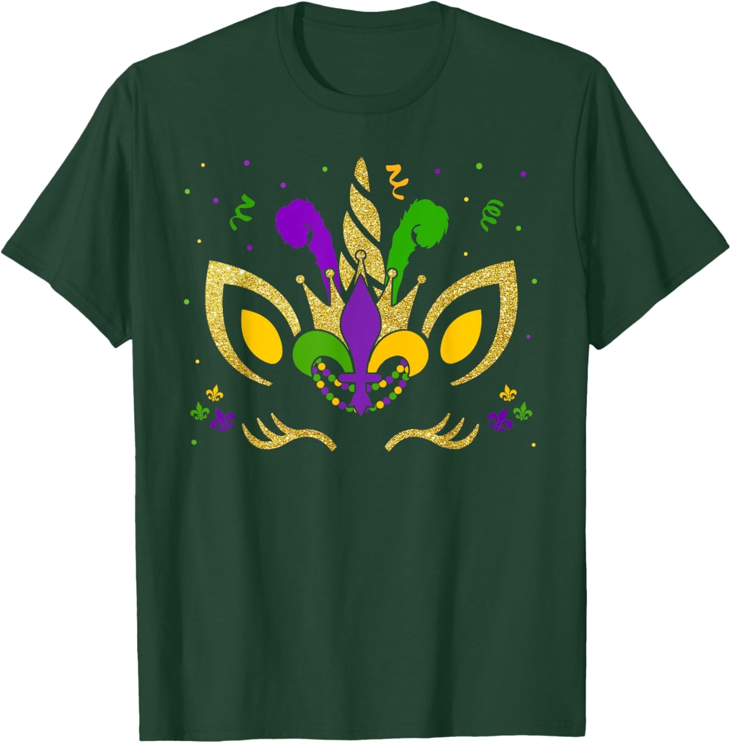 Mardi Gras Unicorn Party Costume Girl Kids Toddler T-Shirt - T-Shirt | Forest