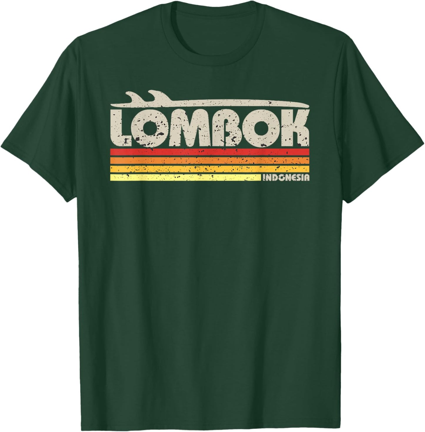 Lombok Indonesia - Retro Surf Paradise T-Shirt - T-Shirt | Forest