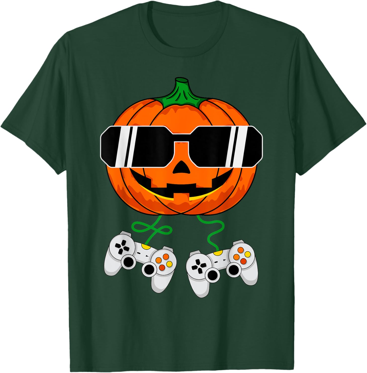Halloween Jack O Lantern Gamer Boys Kids Men Funny Halloween T-Shirt - T-Shirt | Forest