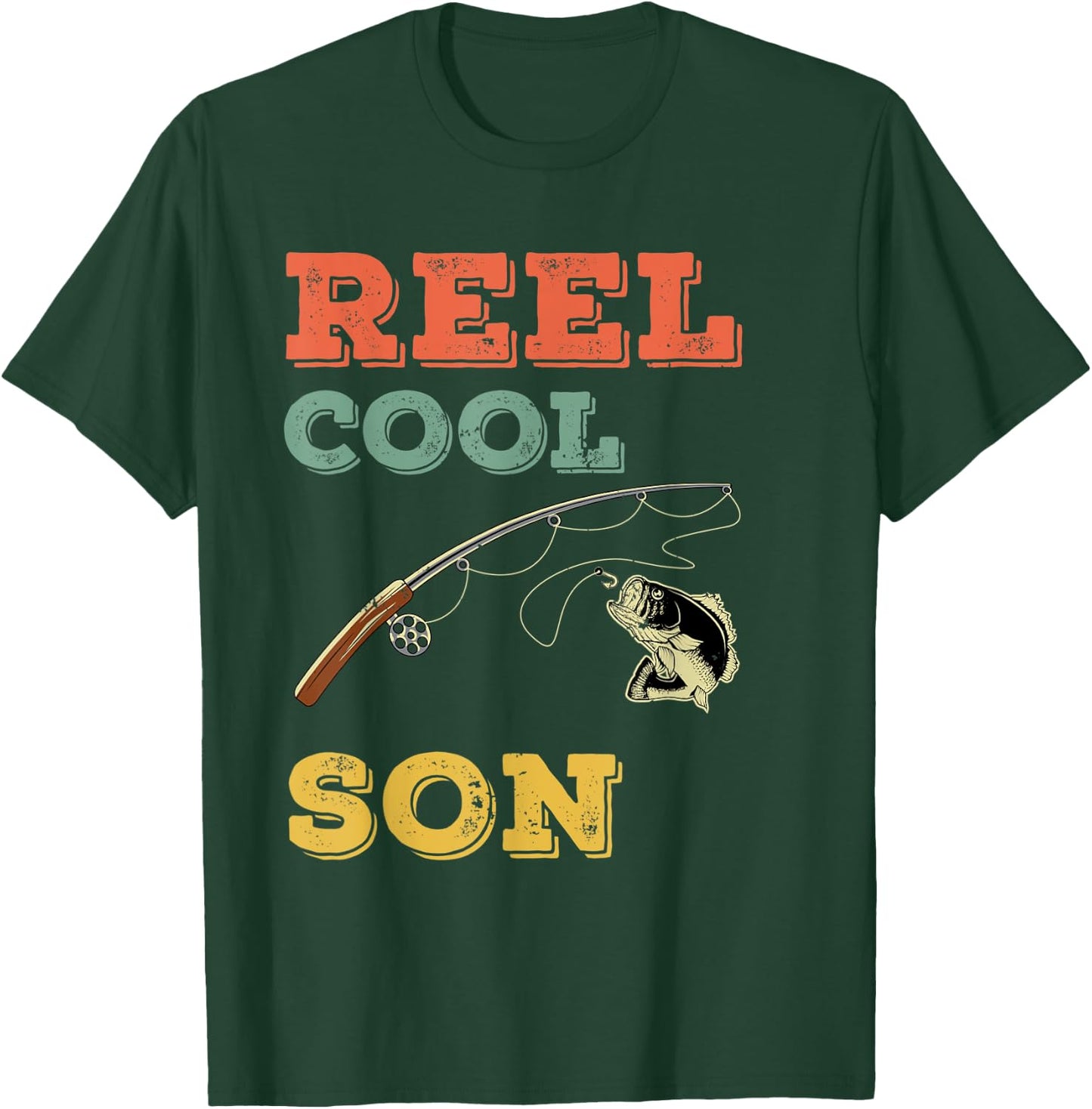 Unique Bass Fish Reel Cool Son Fisherman Gift - Bass Fishing T-Shirt - T-Shirt | Forest