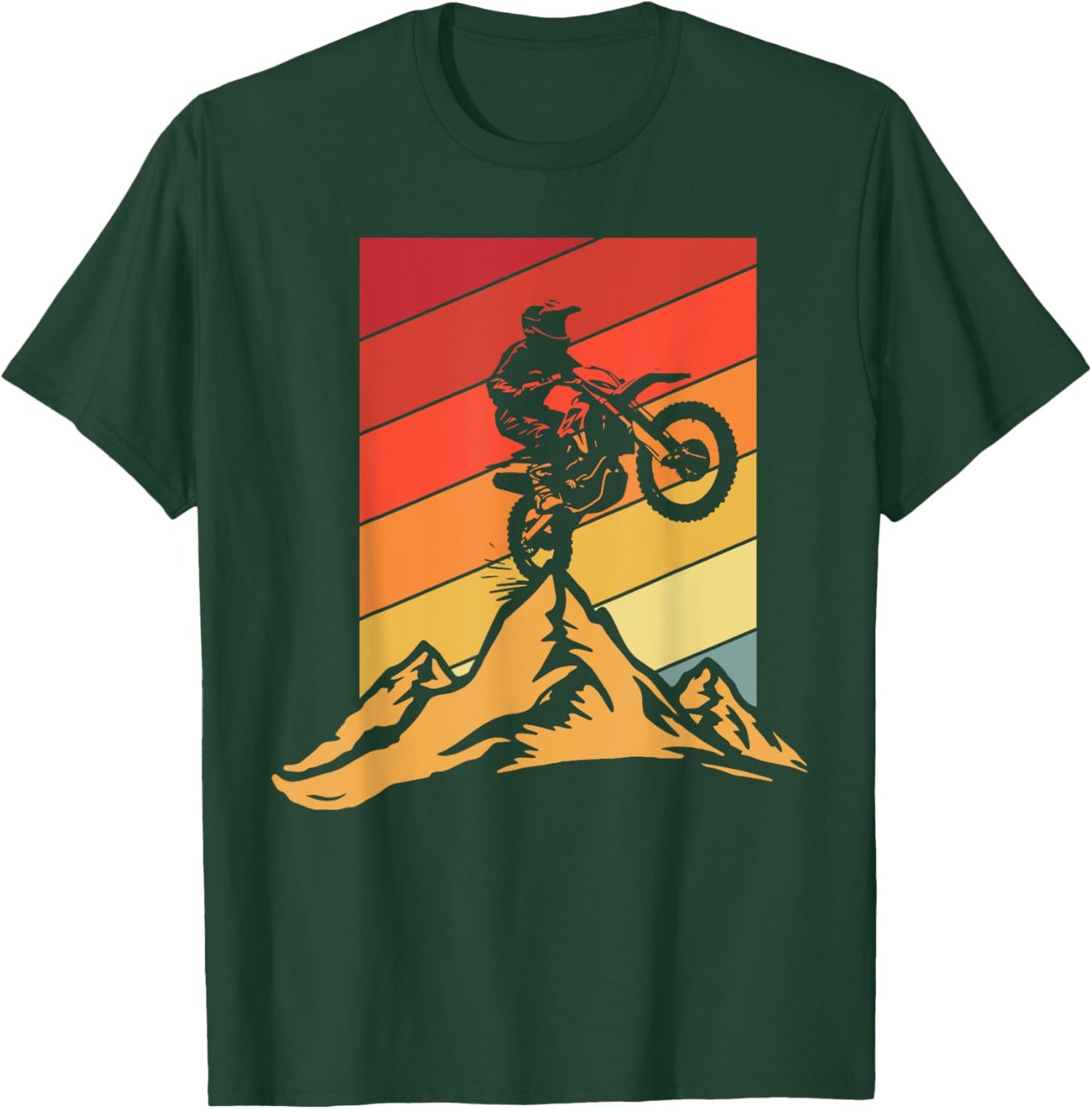 Classic Dirt Bike Motocross MX Rider OffRoad Mountain Enduro T-Shirt - T-Shirt | Forest