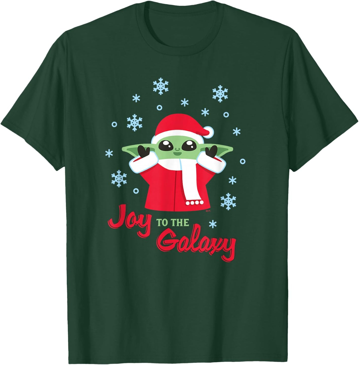 Star Wars The Mandalorian Grogu Joy to the Galaxy Holiday T-Shirt - T-Shirt | Forest