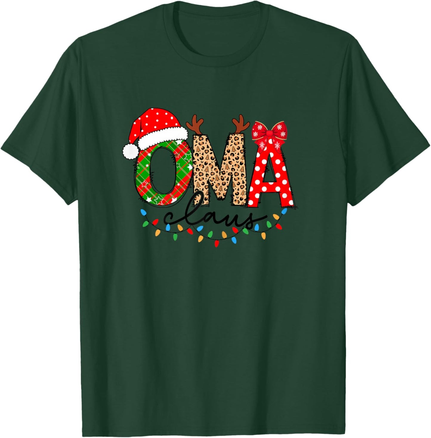 Oma Claus Merry Christmas For Oma Xmas Vibes Costume T-Shirt - T-Shirt | Forest