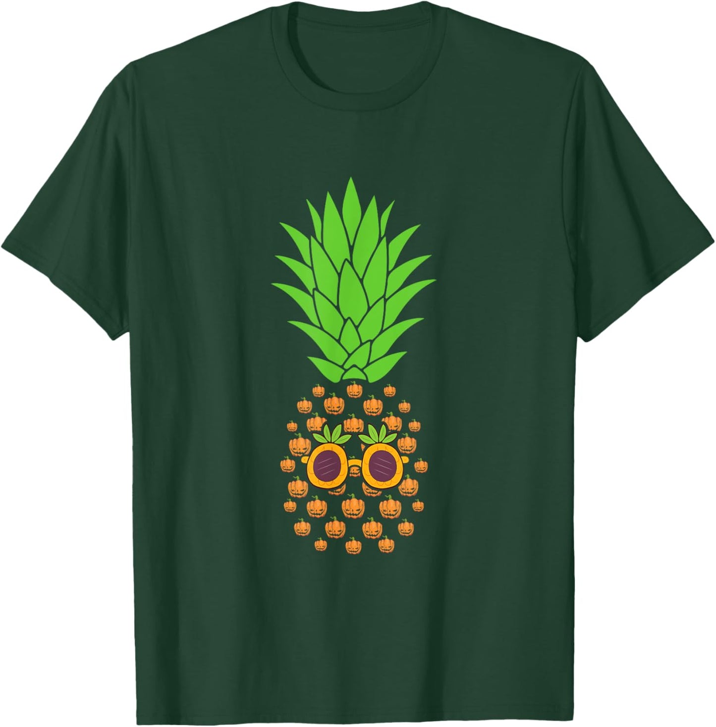 Funny Halloween Pineapple Pumpkin T-Shirt - T-Shirt | Forest
