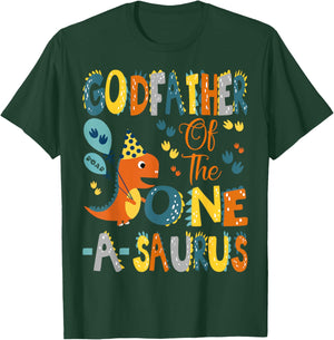 GodFather Of The One-A-Saurus 1St Birthday Dinosaur Party T-Shirt - T-Shirt | Forest