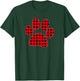 Puppy dog Paw Print Red Plaid Matching Buffalo Family Pajama T-Shirt - T-Shirt | Forest