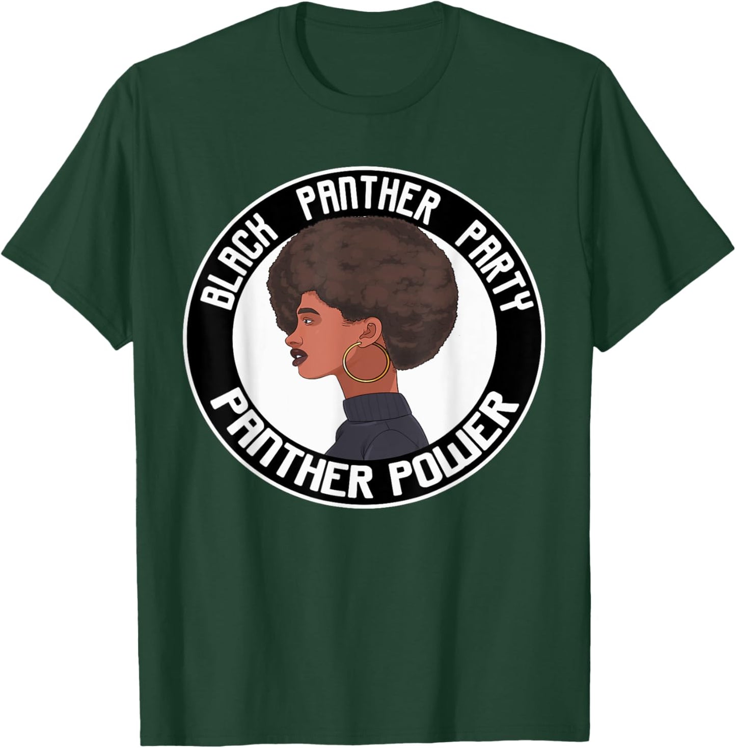 Black History Panther Party Power Logo Afro Hair 1966 T-Shirt - T-Shirt | Forest