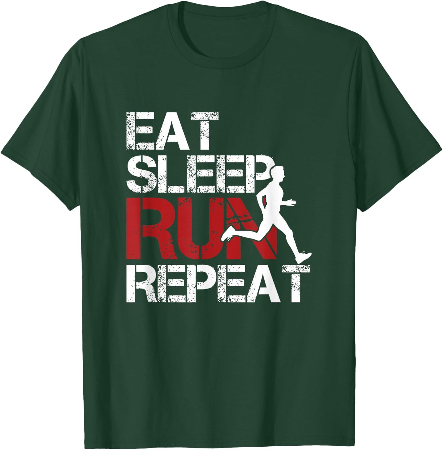 Eat Sleep Run Repeat Track & Field Running T-Shirt - T-Shirt | Forest