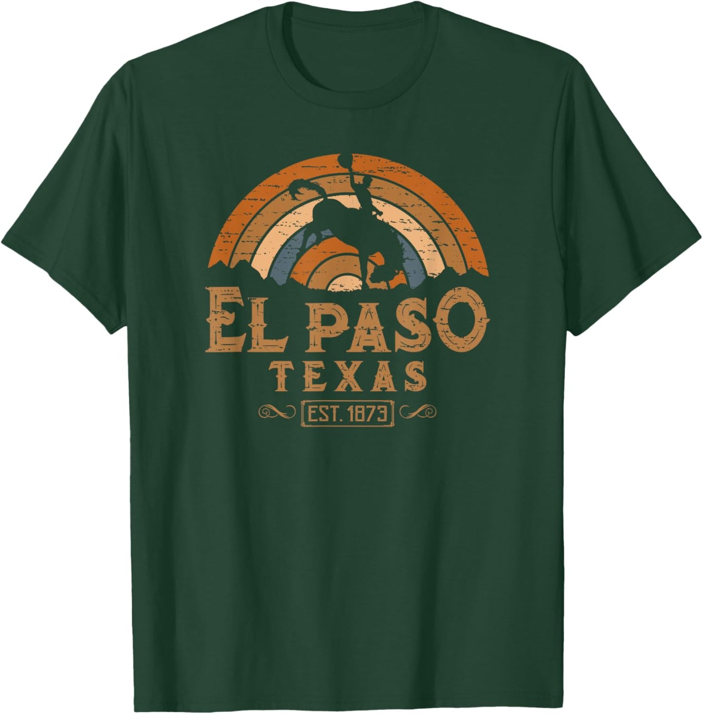 El Paso Texas TX Retro Style Rodeo Cowboy T-Shirt - T-Shirt | Forest
