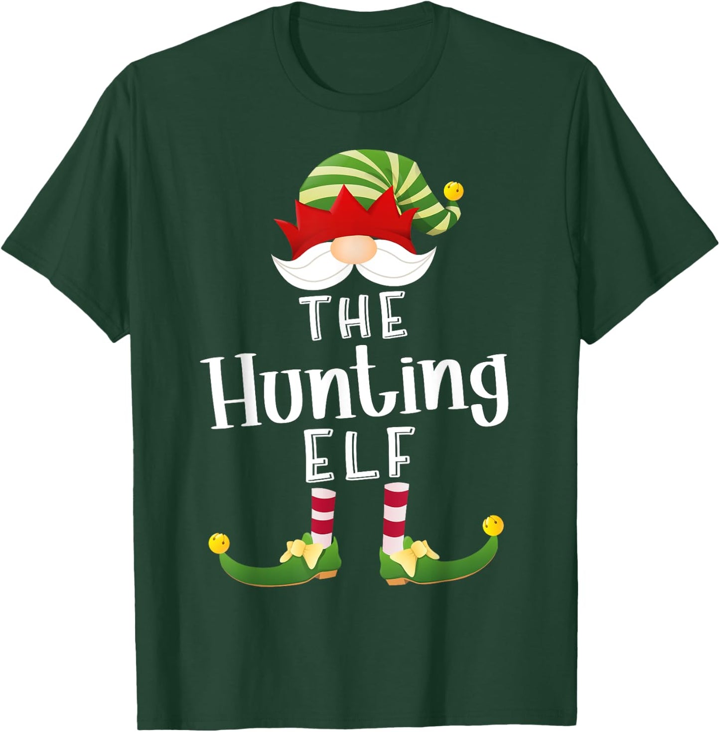 Hunting Elf Group Christmas Funny Pajama Party T-Shirt - T-Shirt | Forest