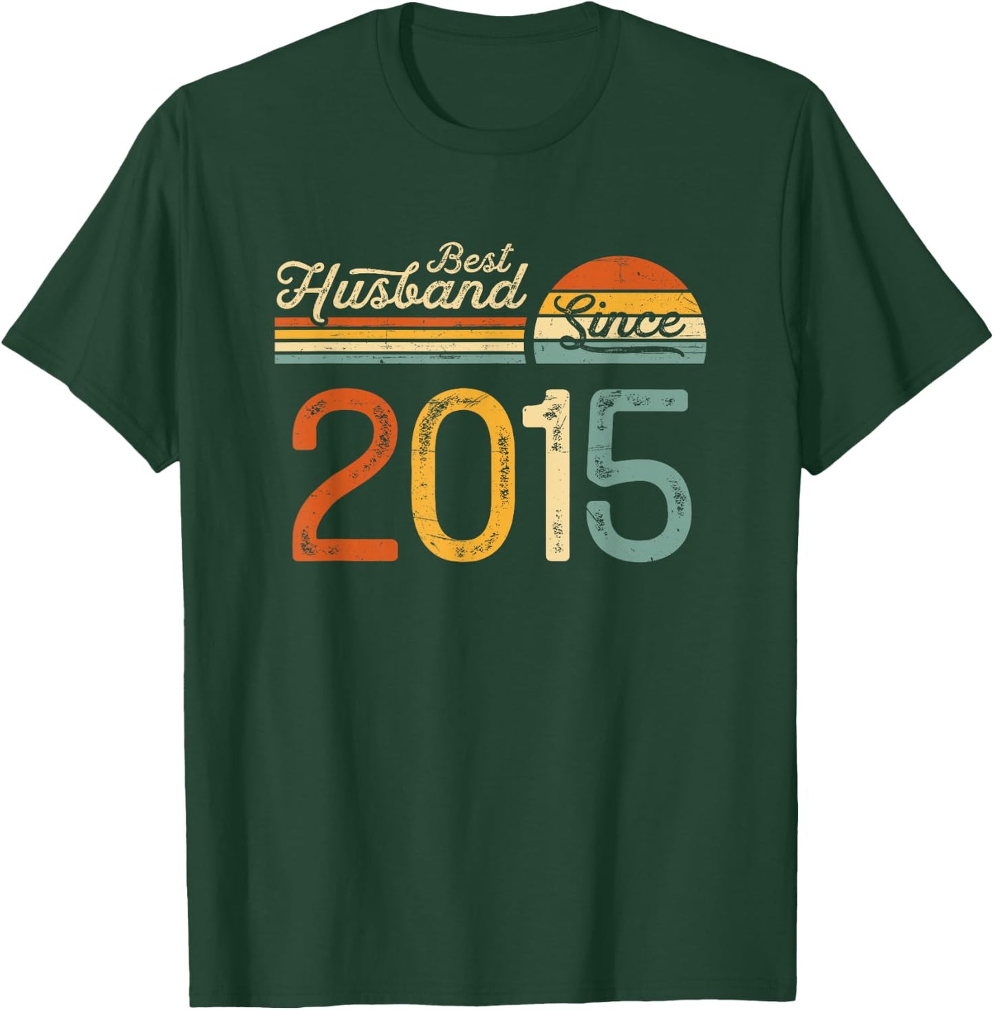 10th wedding anniversary 10 years - Best Husband Since 2015 T-Shirt - T-Shirt | Forest