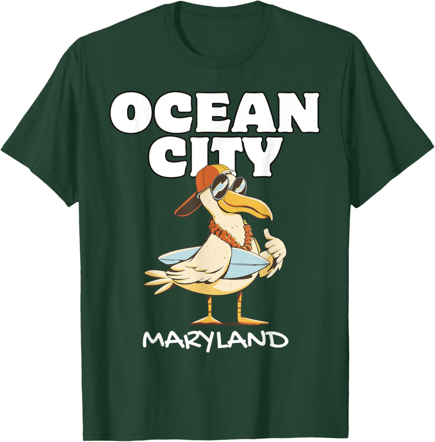 OCEAN CITY MARYLAND Surf Vacation Sunset Surfing Travel T-Shirt - T-Shirt | Forest