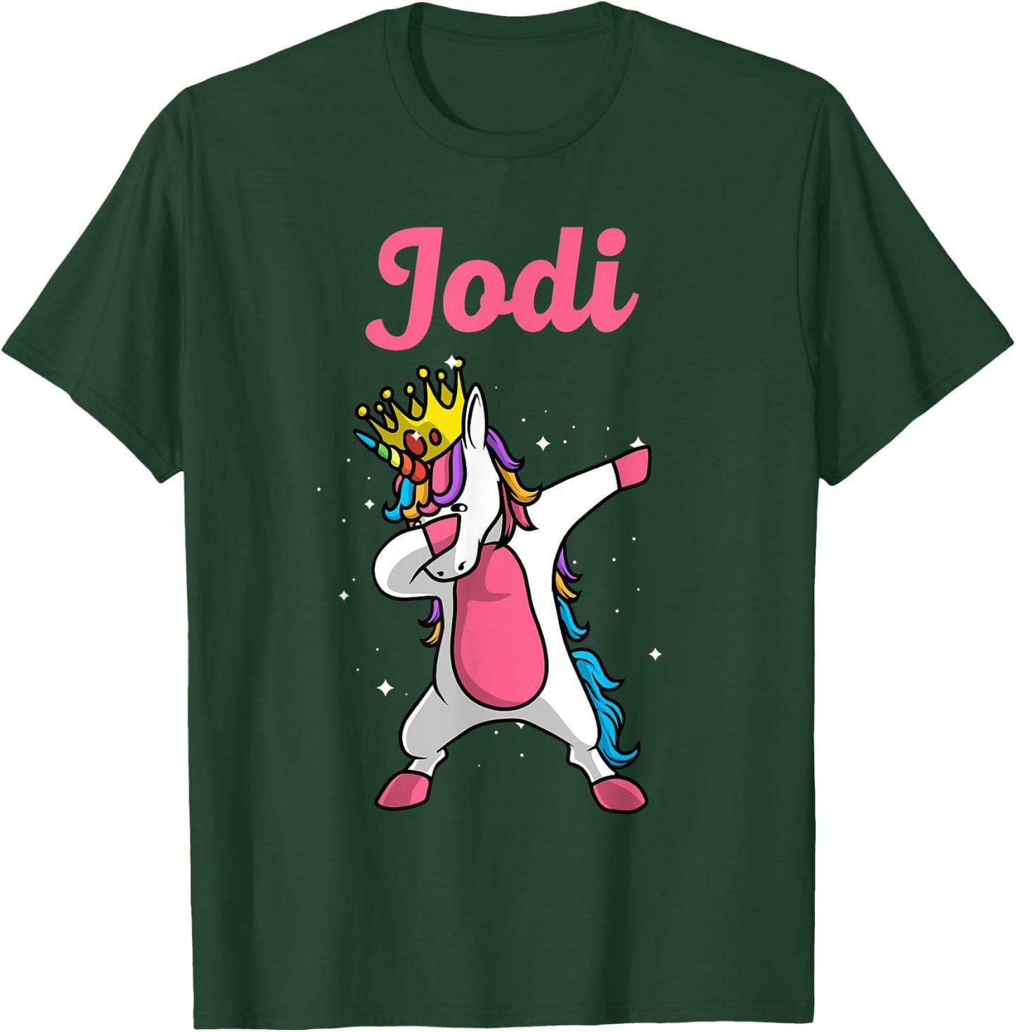 JODI Gift Name Personalized Birthday Dabbing Unicorn Queen T-Shirt - T-Shirt | Forest