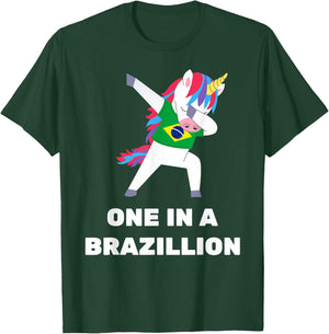 Funny Brazilian Unicorn Brazil Flag Brasil T-Shirt - T-Shirt | Forest