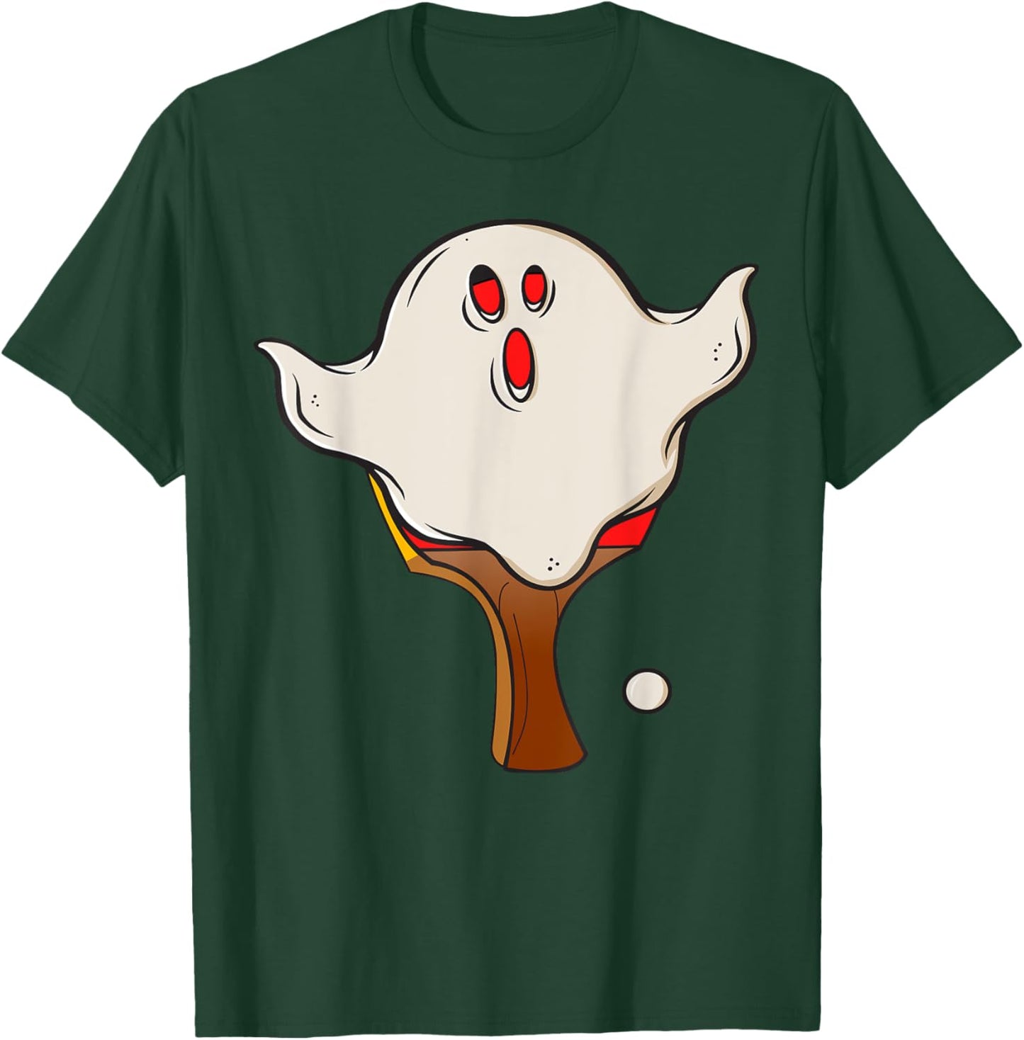 Table Tennis Halloween Ghost Halloween Disguise Halloween T-Shirt - T-Shirt | Forest